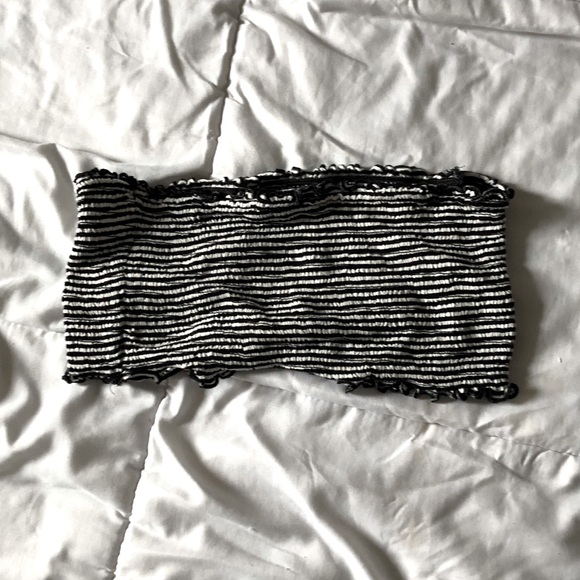 Black & White Striped Tube Top - Picture 1 of 1
